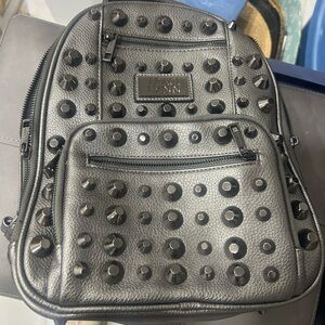 Traci Lynn Black Studded Backpack